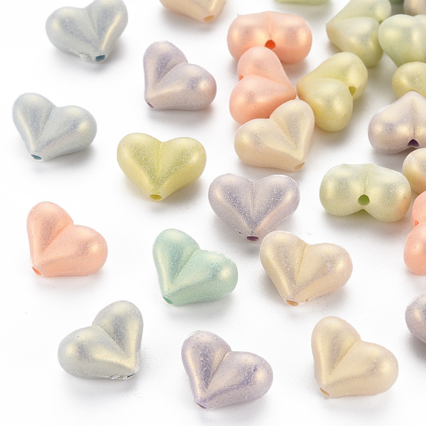 

PandaHall Spray Painted Opaque Acrylic Beads, Frosted, Heart, Mixed Color, 11x15x8.5mm, Hole: 1.8mm, about 620pcs/500g Acrylic Heart..., Multicolor