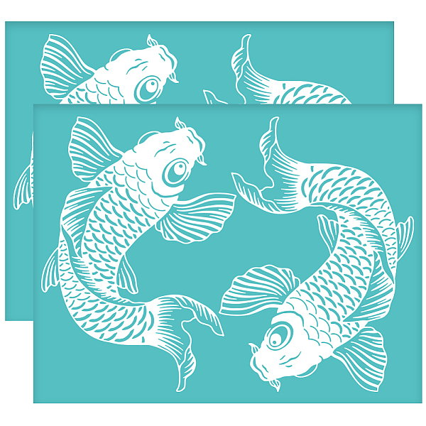 

PandaHall OLYCRAFT 2pcs 11x8.6 inch Koi Silk Screen Printing Stencils Self-Adhesive Koi Fish Orient Stencils Silk Screen Stencils Reusable...