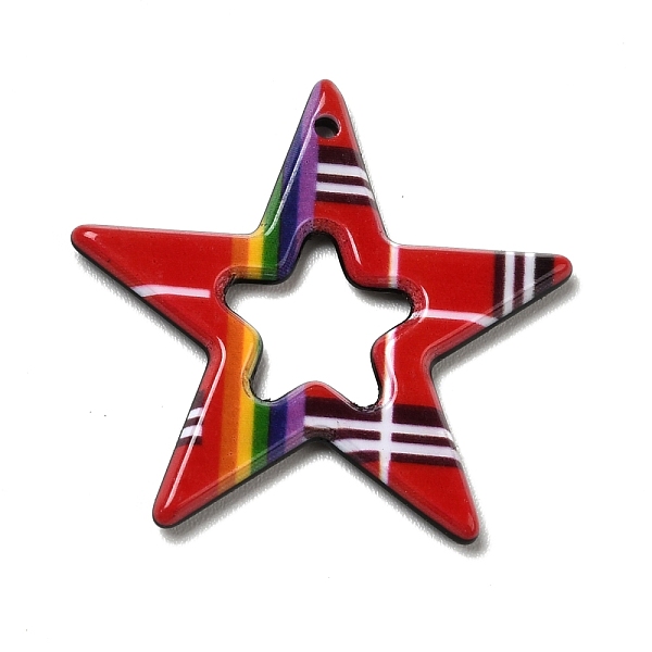 

PandaHall Acrylic Pendants, for DIY Earring Findings, Star, Colorful, 27x28x2mm, Hole: 1.4mm Acrylic Star