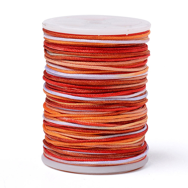 

PandaHall Segment Dyed Polyester Thread, Braided Cord, Colorful, 0.8mm, about 10.93 yards(10m)/roll Polyester