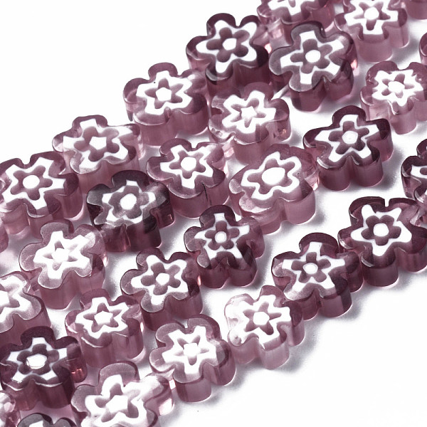 

PandaHall Handmade Millefiori Glass Bead Strands, Flower, Old Rose, 5.5~8x2.5mm, Hole: 1mm, about 64~67pcs/strand, 15.75 inch~16.34 inch...