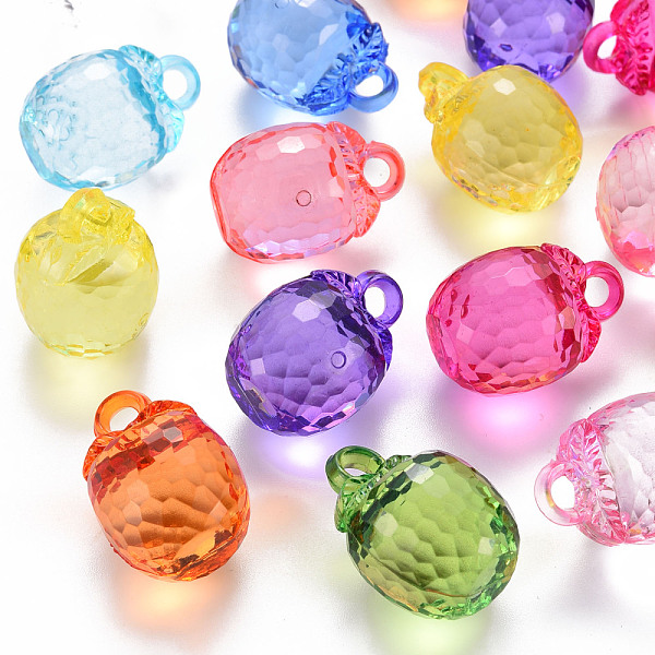 

PandaHall Autumn Theme Transparent Acrylic Pendants, Faceted, Persimmon, Mixed Color, 27.5x19.5mm, Hole: 4mm, about 95pcs/500g Acrylic Fruit..., Multicolor