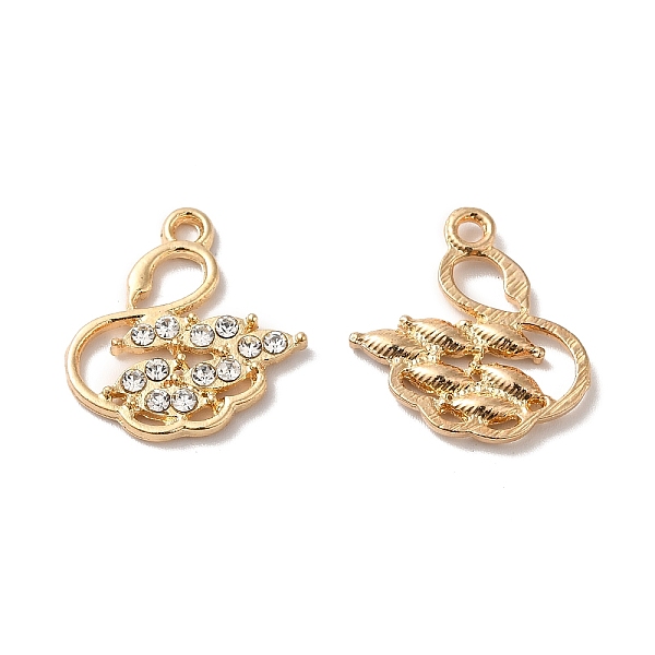 

PandaHall Alloy Rhinestone Pendants, Swan Charms, Light Gold, 21x20x2.5mm, Hole: 1.8mm Acrylic+Rhinestone Swan