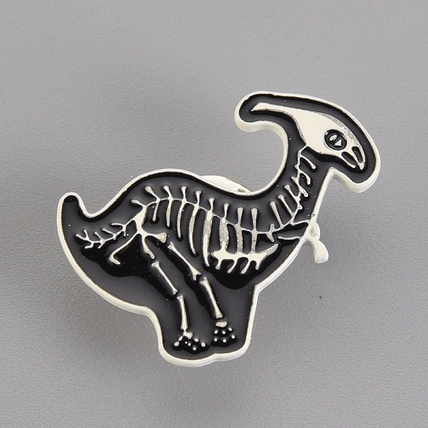 

PandaHall Spray Painted Alloy Brooches, Enamel Pin, with Brass Butterfly Clutches, Dinosaur, Cadmium Free & Lead Free, Platinum, Black...