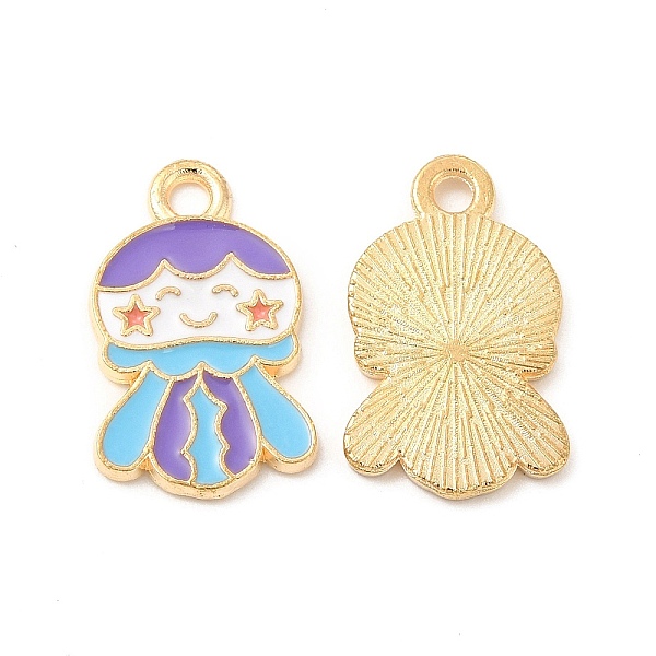 

PandaHall Light Gold Plated Alloy Pendants, with Enamel, Girl Charm, Colorful, 19.5x12x1.5mm, Hole: 1.8mm Alloy+Enamel Human