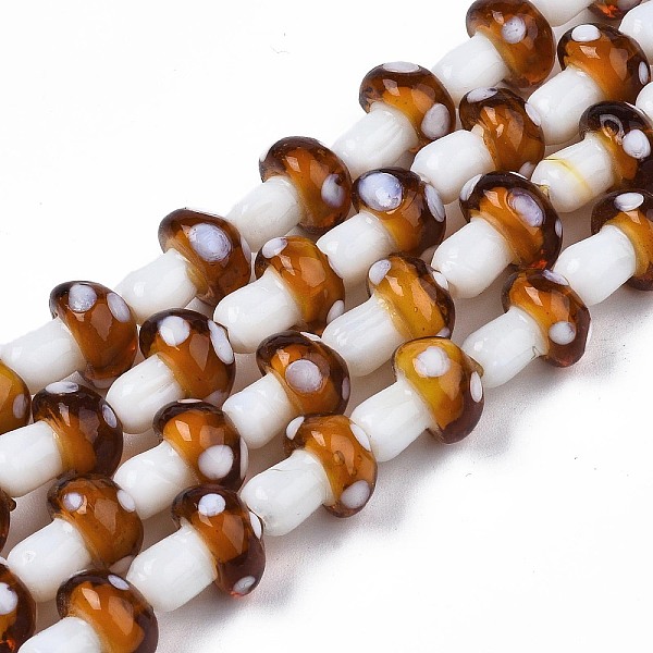 

PandaHall Mushroom Handmade Lampwork Beads Strands, Chocolate, 12.5~14x10~11mm, Hole: 1.2~1.5mm, about 24~25pcs/strand, 12.20 inch~12.99..., Brown