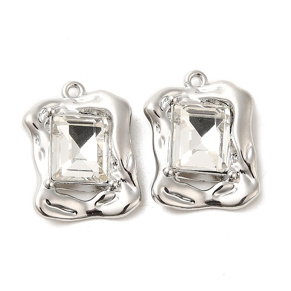 

PandaHall Glass Pendants, with Rack Plating Alloy Findings, Rectangle, Clear, 22x16x5mm, Hole: 1.4mm Alloy+Glass Rectangle Clear
