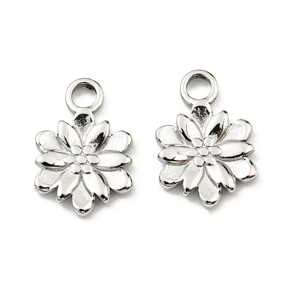

PandaHall 304 Stainless Steel Charm, Flower Charm, Stainless Steel Color, 12.5x8.5x1.5mm, Hole: 2mm 304 Stainless Steel Flower