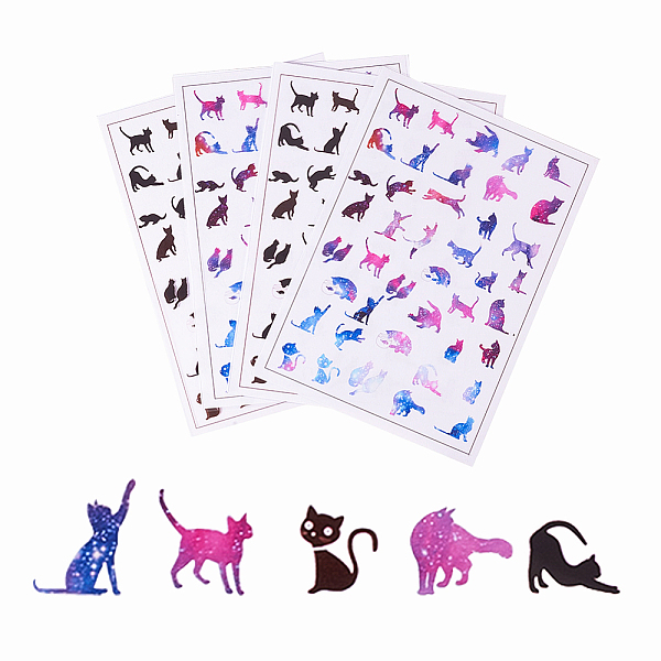 

PandaHall OLYCRAFT 4 Sheets Resin Decorate Films Transparent Cat Image Sheets for Resin Printed Plastic Sheets Resin Filling Material for..., Multicolor