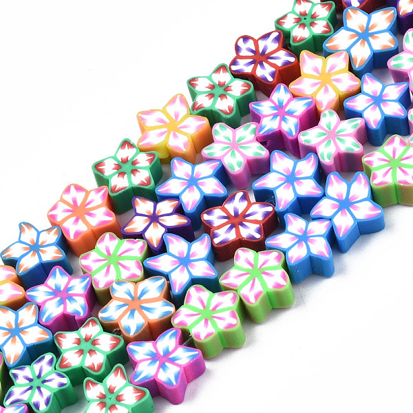 

PandaHall Handmade Polymer Clay Beads Strands, for DIY Jewelry Crafts Supplies, Flower, Mixed Color, 9~12x9~12x4~5mm, Hole: 1.6mm, about..., Multicolor