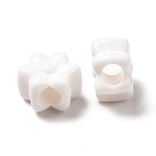 

PandaHall Opaque Acrylic Beads, Flower, White, 11.5x10.5x7mm, Hole: 3.6mm, about 1050pcs/500g Acrylic Flower White