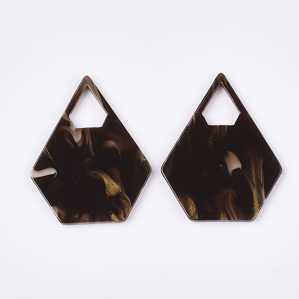 

PandaHall Cellulose Acetate(Resin) Pendants, Pentagon, Coconut Brown, 41.5x32.5x2mm, Hole: 11x10mm Cellulose Acetate Others Brown