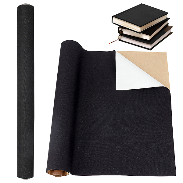 

PandaHall Olycraft 1 Sheet Rectangle Linen Fabric, with Paper Back, for Book Binding, Black, 100x43x0.05cm Linen Rectangle Black