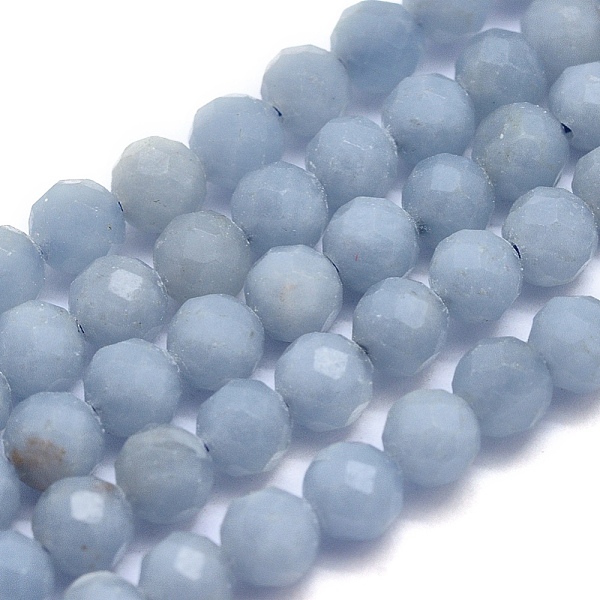 

PandaHall Natural Ang Beads Strands, Anhydrite Beads, Round, Faceted, Frosted, 4mm, Hole: 0.8mm, about 97pcs/strand, 15.5 inch(39.5cm)...