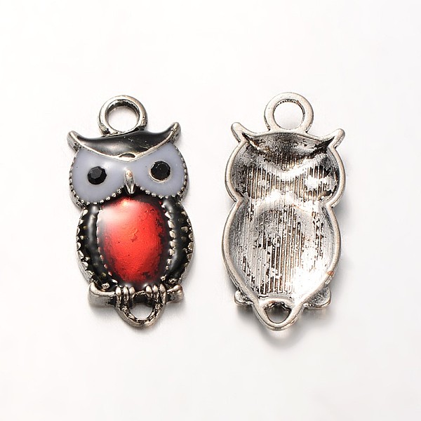 Pendentif De Hibou Argent Antique En Alliage De Strass