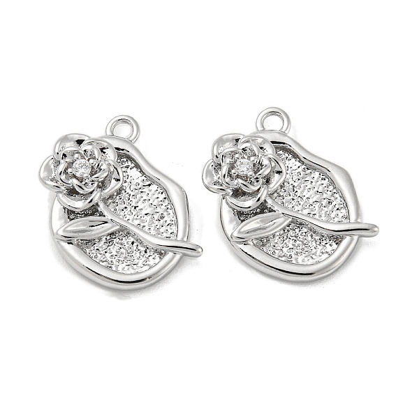 

PandaHall Brass Micro Pave Clear Cubic Zirconia Pendants, Flower Charms, Real Platinum Plated, 15.5x11x2mm, Hole: 1.4mm Brass+Cubic Zirconia...
