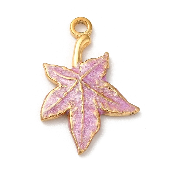 

PandaHall 304 Stainless Steel Enamel Pendants, Real 18K Gold Plated, Maple Leaf Charm, Flamingo, 22x15x2mm, Hole: 1.6mm Stainless..., Pink