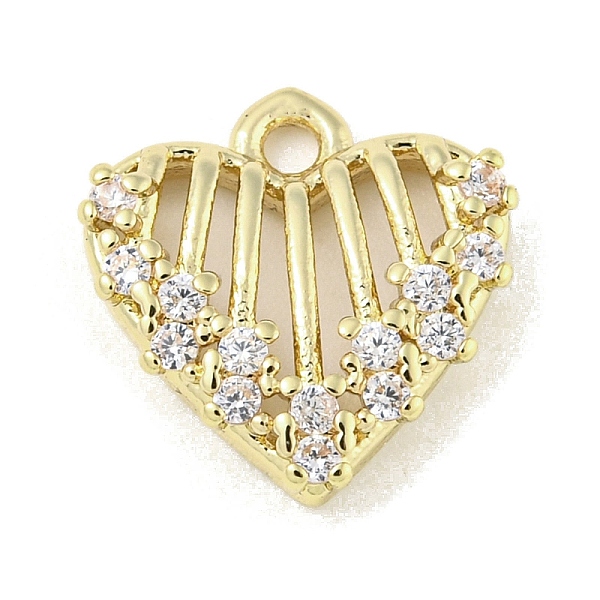 

PandaHall Valentine's Day Brass Micro Pave Cubic Zirconia Pendant s, Long-Lasting Plated, Heart Charms, Real 14K Gold Plated, 12x11.5x3mm...