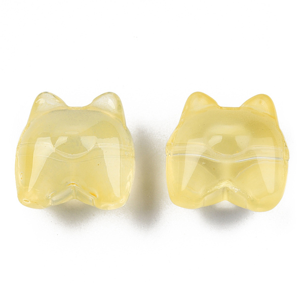 

PandaHall Transparent Spray Painted Glass Beads, Bear, Gold, 13x13x9mm, Hole: 1.2mm Glass Bear Gold
