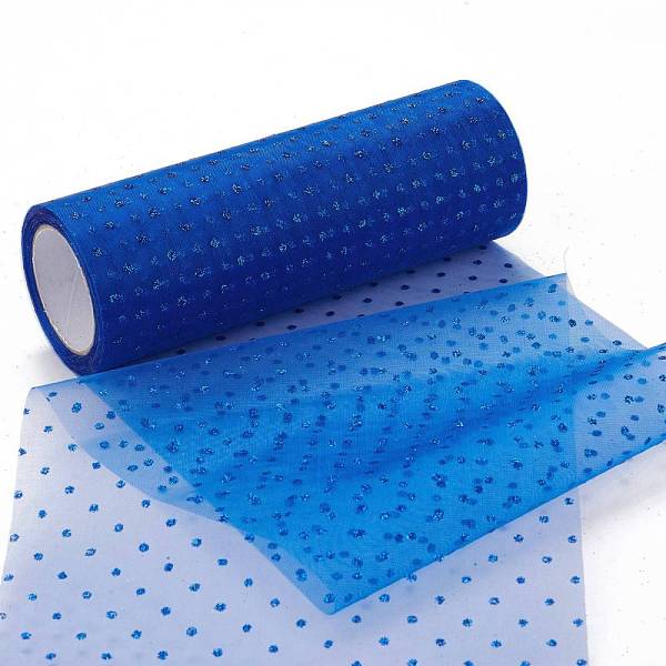 

PandaHall Glitter Deco Mesh Ribbons, Tulle Fabric, for Wedding Party Decoration, Skirts Decoration Making, Blue, 5.90~5.94 inch(15~15.1cm)...