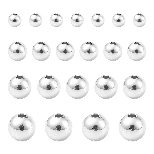 

PandaHall 200Pcs 4 Styles Rack Plating and Vacuum Plating Brass Round Spacer Beads, Metal Findings for Jewelry Making Supplies, Platinum...