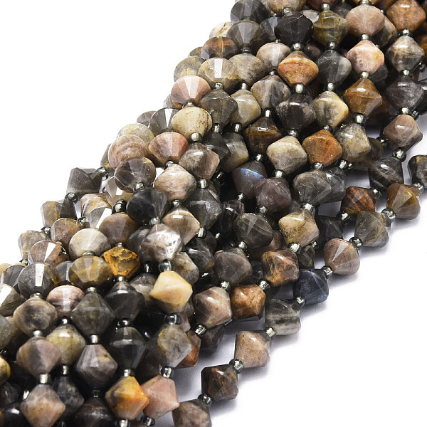 

PandaHall Natural Black Moonstone Beads Strands, Faceted, Bicone, 8x8mm, Hole: 1mm, about 40pcs/strand, 15.24''(38.7cm) Black Moonstone...