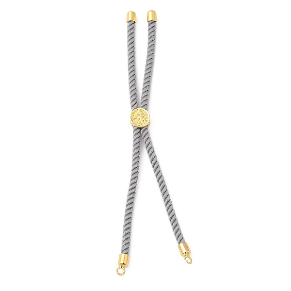

PandaHall Twisted Nylon Cord Silder Bracelets, Link Bracelet Making for Connector Charm, with Long-Lasting Plated Golden Brass Cord End &...