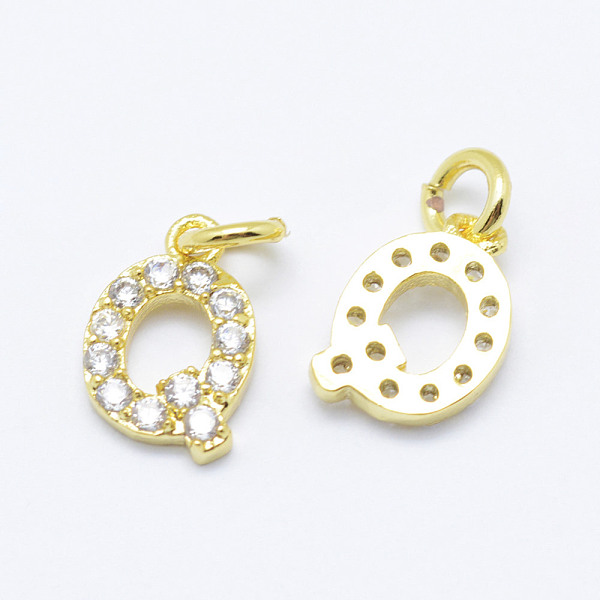 

PandaHall Brass Micro Pave Grade AAA Cubic Zirconia Charms, Letter Q, Cadmium Free & Nickel Free & Lead Free, Real 18K Gold Plated...