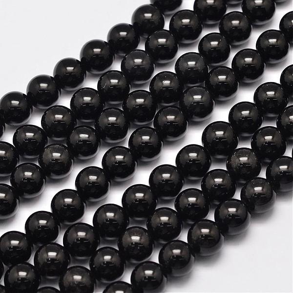

PandaHall Natural Eyeless Obsidian Beads Strands, Round, 10mm, Hole: 1mm, about 40pcs/strand, 15.35 inch Obsidian Round Black