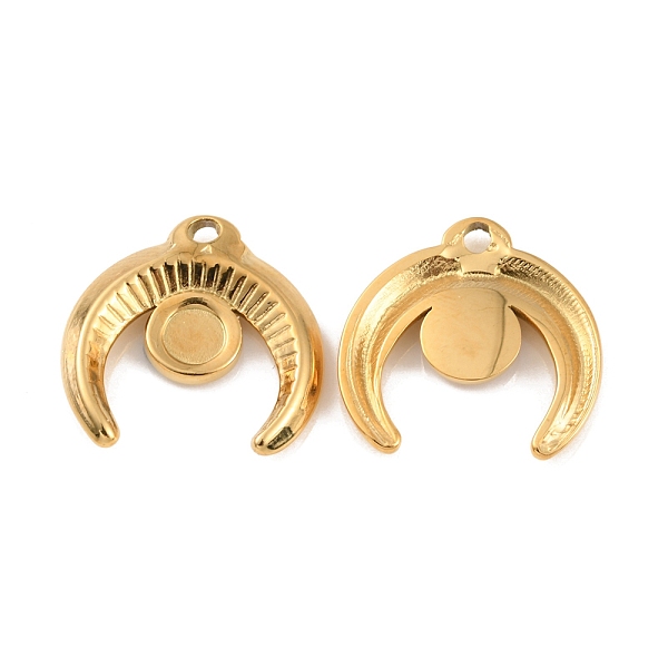 

PandaHall Ion Plating(IP) 304 Stainless Steel Pendant Cabochon Settings, Cresent Moon, Real 18K Gold Plated, Tray: 3.8mm, 16.5x16.5x2mm...