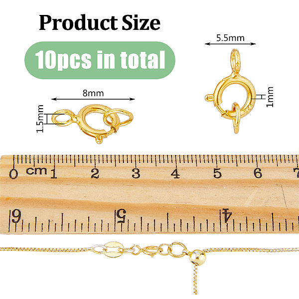 Dicosmetic 10 шт. 925 пружинные кольцевые застежки из стерлингового серебра