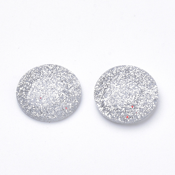 

PandaHall Resin Cabochons, with Glitter Powder, Dome/Half Round, Silver, 16x5mm Resin Half Round Silver