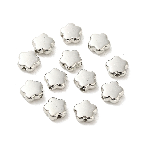 

PandaHall CCB Plastic Beads, Flower, Platinum, 9x9.5x4mm, Hole: 1.5mm, about 2083pcs/500g Plastic Flower