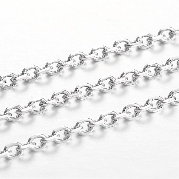 

PandaHall 304 Stainless Steel Cable Chains, Unwelded, for Jewelry Making, Stainless Steel Color, 4x3x0.8mm, about 32.8 Feet(10m)/card 304...
