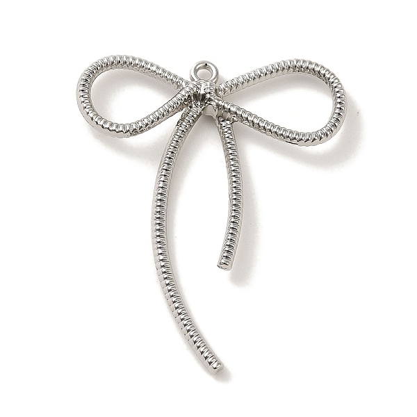 

PandaHall Rack Plating Alloy Pendants, Cadmium Free & Nickel Free & Lead Free, Bowknot, Platinum, 44x35.5x5mm, Hole: 1.6mm Alloy Bowknot