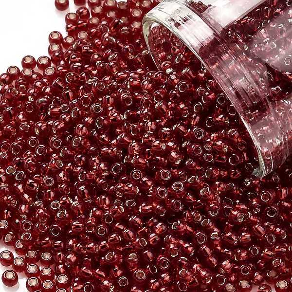 

PandaHall TOHO Round Seed Beads, Japanese Seed Beads, (25C) Silver Lined Ruby, 11/0, 2.2mm, Hole: 0.8mm, about 1110pcs/bottle, 10g/bottle..., Red
