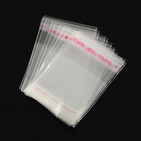 

PandaHall OPP Cellophane Bags, Small Jewelry Storage Bags, Self-Adhesive Sealing Bags, Rectangle, Clear, 6x4cm, Unilateral Thickness...