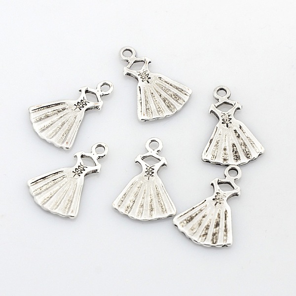 

PandaHall Tibetan Style Dress Alloy Pendants, Antique Silver, 21x14x2mm, Hole: 2mm Alloy Clothes