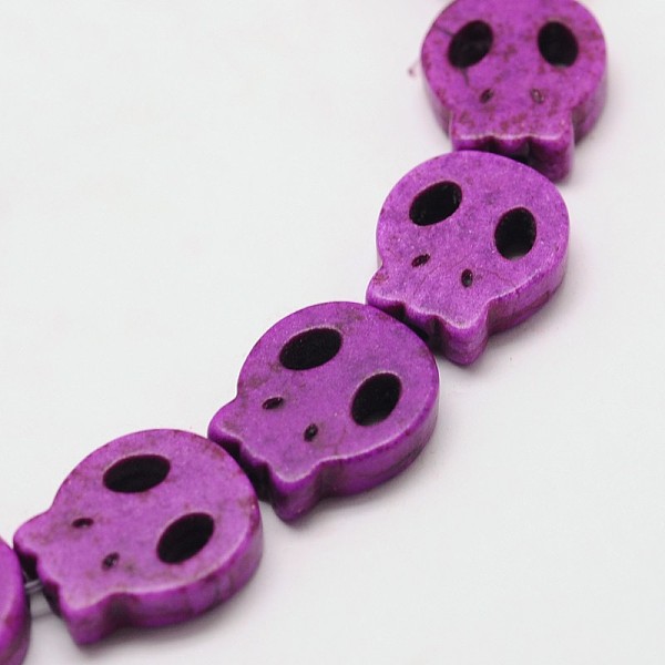 

PandaHall Skull Synthetic Turquoise Beads Strands, Dyed, Dark Violet, 15x13x4mm, Hole: 1mm, about 27pcs/strand, 15.7 inch Synthetic..., Purple