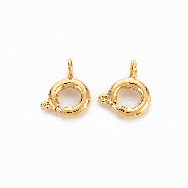 

PandaHall Brass Spring Ring Clasps, Nickel Free, Real 18K Gold Plated, 6x1.5mm, Hole: 1.5mm Brass