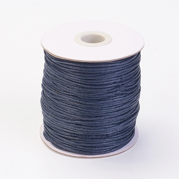

PandaHall Waxed Cotton Thread Cords, Prussian Blue, 1.5mm, about 100yards/roll(300 feet/roll) Waxed Cotton Cord Round Blue