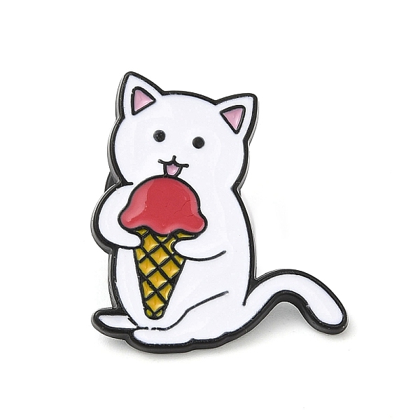 

PandaHall Cat with Ice Cream Enamel Pins, Electrophoresis Black Zinc Alloy Brooch for Women, Indian Red, 22.5x22x1.3mm Alloy+Enamel Cat...