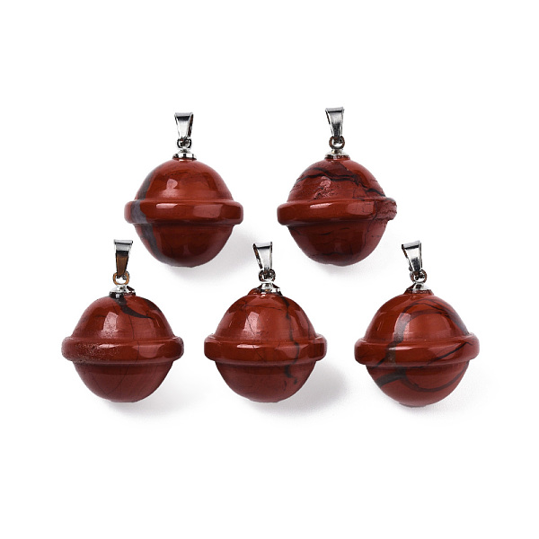 

PandaHall Natural Red Jasper Pendants, with Stainless Steel Color Tone Stainless Steel Findings, Planet, 22.5x20mm, Hole: 3x5mm Red Jasper...