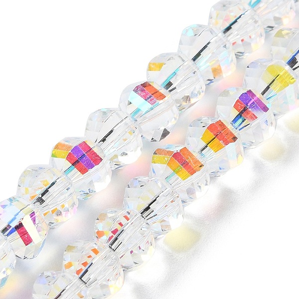 

PandaHall Transparent Electroplate Glass Beads Strands, AB Color Plated, Faceted, Rondelle, Clear AB, 7.8x5.8~6.3mm, Hole: 1.5mm, about..., White