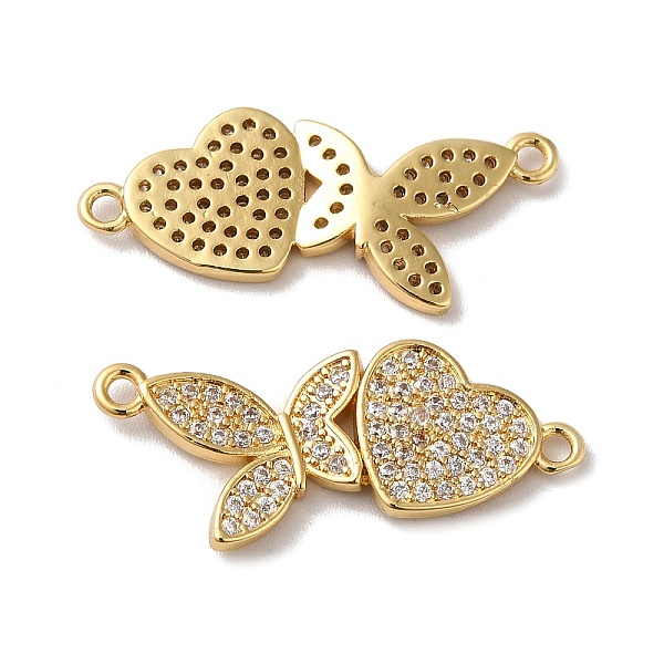 

PandaHall Eco-Friendly Rack Plating Brass Micro Pave Clear Cubic Zirconia Connector Charms, Long-Lasting Plated, Lead Free & Cadmium Free...