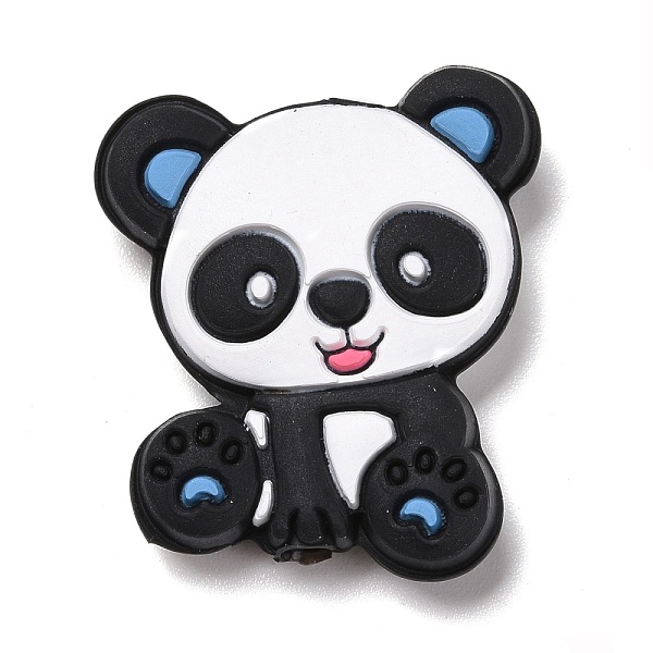 

PandaHall Silicone Focal Beads, Panda, Cornflower Blue, 29x24x7mm, Hole: 2.5mm Silicone Panda