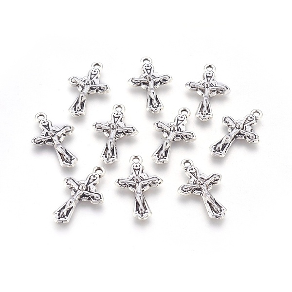

PandaHall Tibetan Style Alloy Pendants, for Easter, Crucifix Cross, Antique Silver, Cadmium Free & Nickel Free & Lead Free, 23.5x15x3mm...