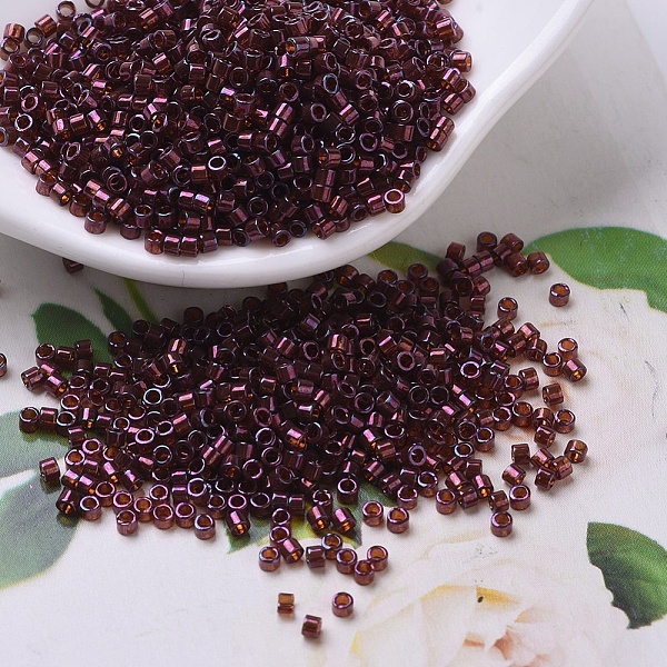 

PandaHall MIYUKI Delica Beads, Cylinder, Japanese Seed Beads, 11/0, (DB0120) Dark Topaz Claret Luster, 1.3x1.6mm, Hole: 0.8mm, about..., Purple