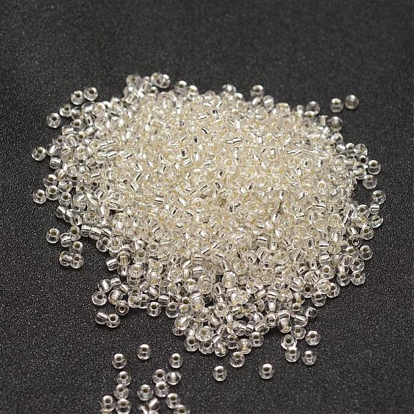 

PandaHall 15/0 Transparent Glass Round Seed Beads, Grade A, Silver Lined, Clear, 1.3~1.5mm, Hole: 0.5mm, about 75000pcs/pound Glass Clear