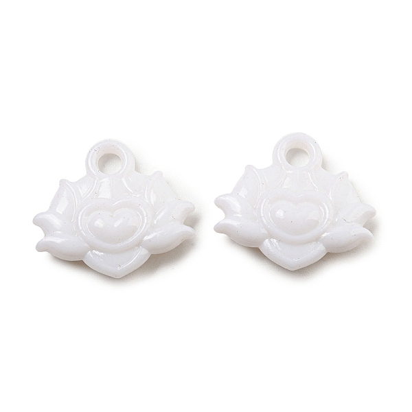 

PandaHall Opaque Acrylic Pendants, Flower Charms, White, 21x23x6mm, Hole: 3.5mm, about 490pcs/500g Acrylic Flower White